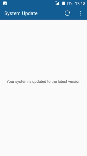 If your phone is up to date, you will see the following screen