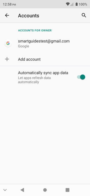 Select your Google account