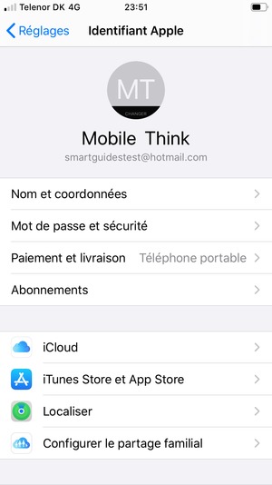Sélectionnez iCloud