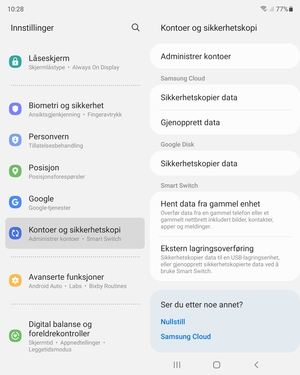 Bla til Google Disk og velg Sikkerhetskopier data