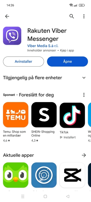 Velg Åpne