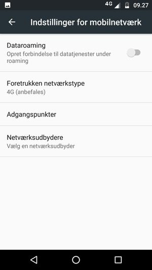 Vælg Foretrukken netværkstype