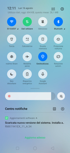 Disattiva Wi-Fi e Bluetooth