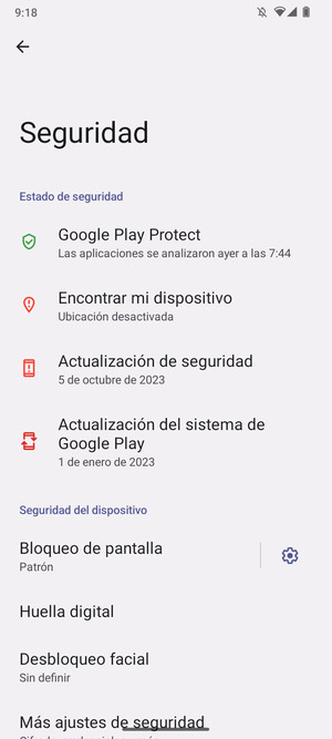 El teléfono ha sido asegurado con un bloqueo de pantalla