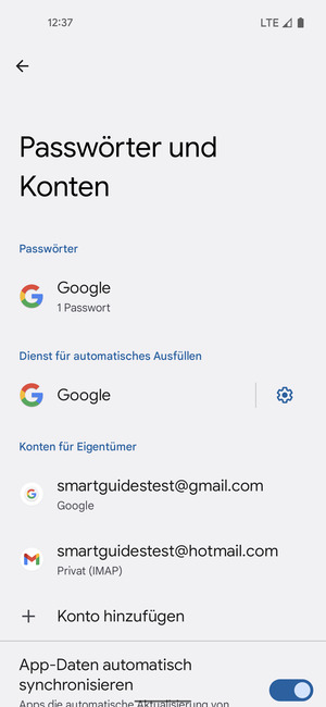 Wählen Sie Ihr Google Konto