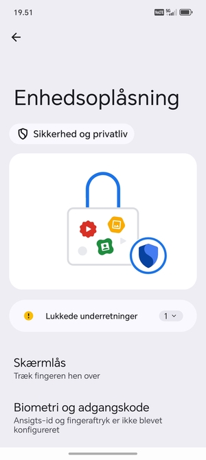 Vælg Skærmlås