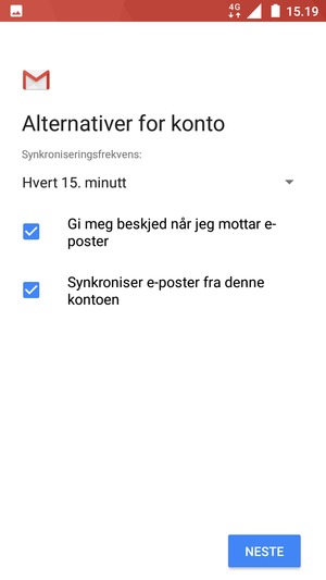 Velg NESTE