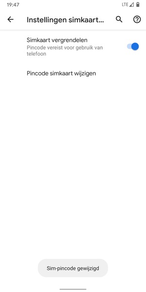 Uw SIM-pincode is gewijzigd