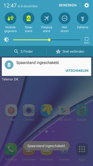 Schakel Spaarstand in