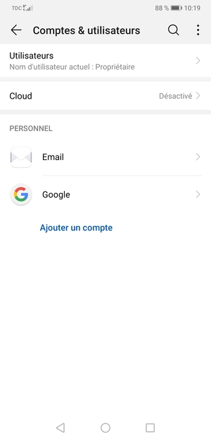 Sélectionnez Google