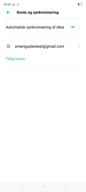 Vælg din Google konto