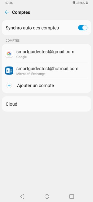 Sélectionnez votre compte Google