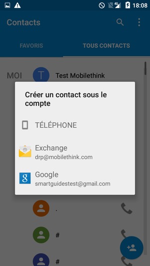 Sélectionnez votre compte Google