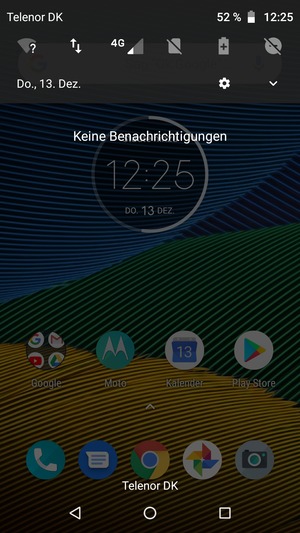 Ziehen Sie erneut das obere Menü nach unten