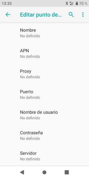 Introduzca la información de Internet