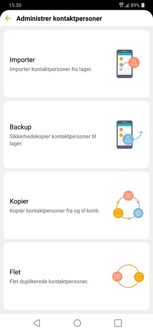 Vælg Importer