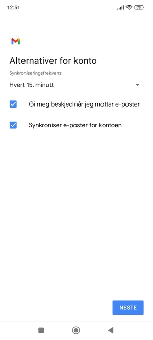 Velg NESTE