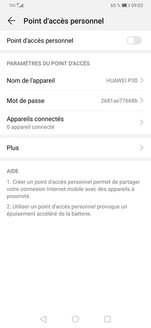 Sélectionnez Mot de passe