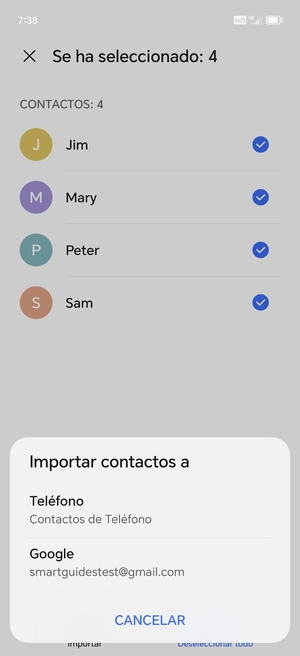 Seleccione su cuenta Google