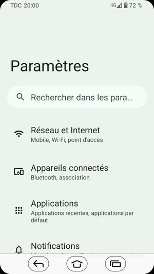 Sélectionnez Réseau et Internet