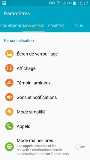 Sélectionnez Écran de verrouillage