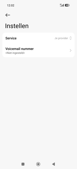 Selecteer Voicemail nummer
