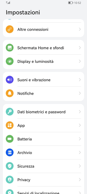 Per attivare il blocco dello schermo, vai al menu Impostazioni e seleziona Dati biometrici e password