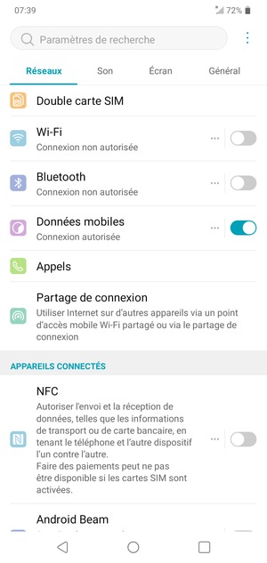 Sélectionnez Réseaux puis Wi-Fi