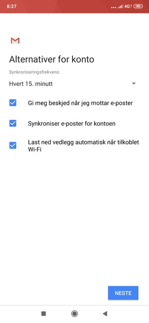 Velg NESTE