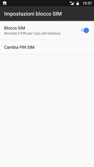 Seleziona Cambia PIN SIM