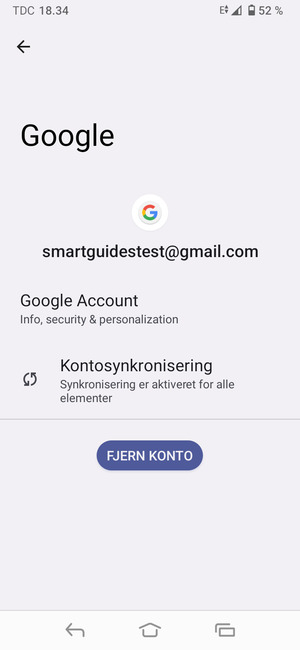 Vælg Kontosynkronisering
