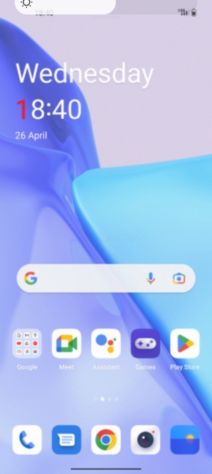 Slide down the top menu