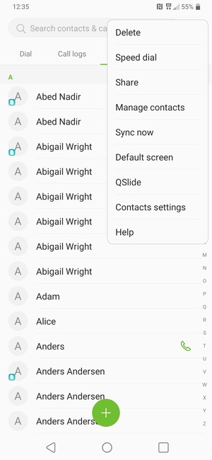 Select Manage contacts