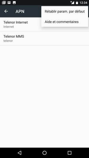 Sélectionnez Rétablir param. par défaut