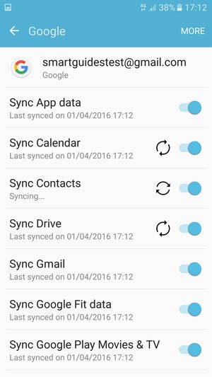 Your information will be synchronised