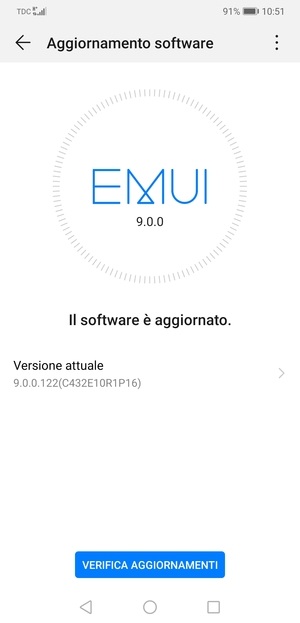 Se il tuo telefono è aggiornato, vedrai la seguente schermata