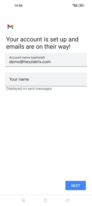 Give your account a name and enter your name. Select NEXT