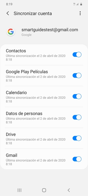 Asegúrese de haber seleccionado Contactos
