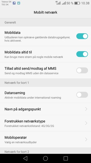 Vælg Foretrukken netværkstype