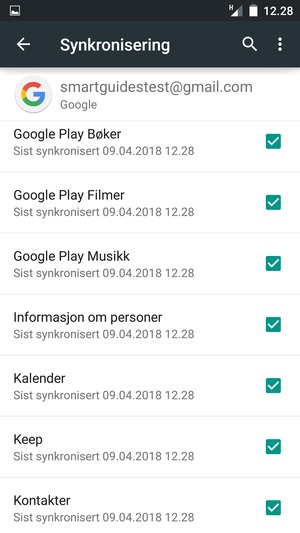 Kryss av i alle avkrysningsbokser