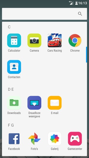 Scroll naar en selecteer E-mail