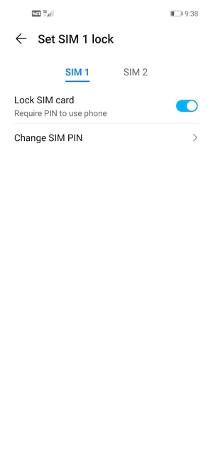 Select SIM 1 or SIM 2 and select Change SIM PIN