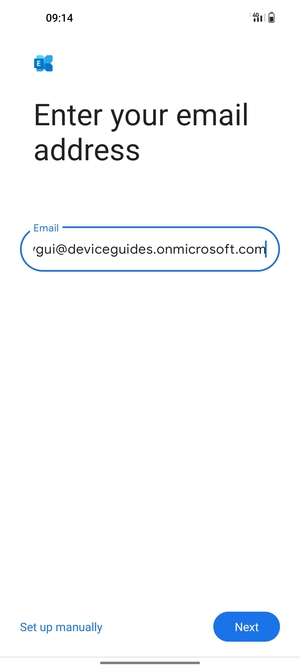Enter your Email address and  select Set up manually
