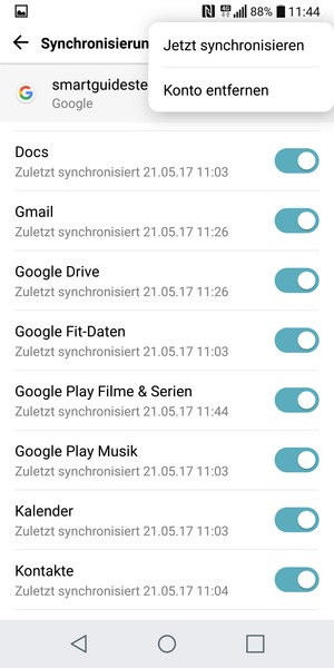 Wählen Sie Jetzt synchronisieren