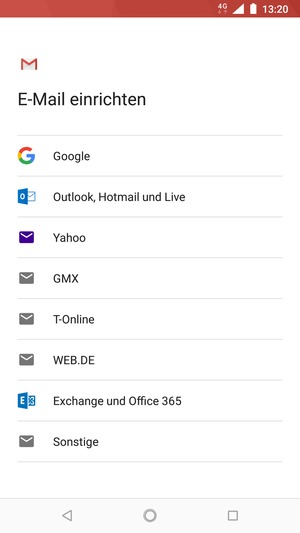 Wählen Sie Google