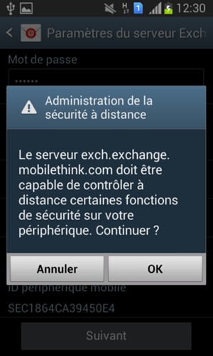Sélectionnez OK
