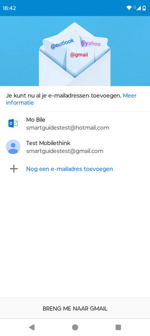 Selecteer BRENG ME NAAR GMAIL