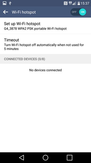 Your phone is now set up for use as a modem