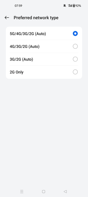 Select your preferred option