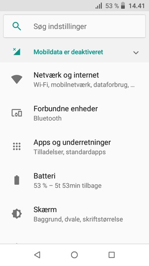 Vælg Netværk og internet